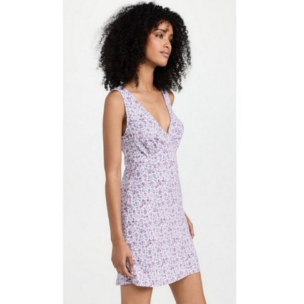 Reformation Calix Sleeveless Floral Midi Dress Lilac Purple Print Size Medium